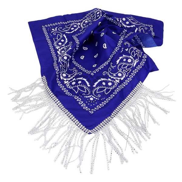 Rhinestone Like Fringe Cowgirl Bandana Scarf - Madeline Love - Flyclothing LLC