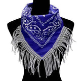 Rhinestone Like Fringe Cowgirl Bandana Scarf - Madeline Love - Flyclothing LLC