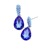 Crystal Teardrop Rhinestone Pave Evening Earrings - Madeline Love - Flyclothing LLC