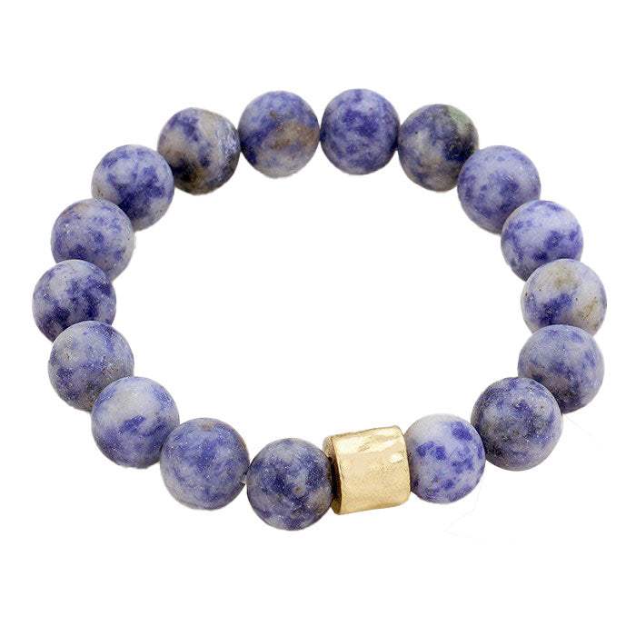 Semi precious stone beaded stretch bracelet - Madeline Love - Flyclothing LLC