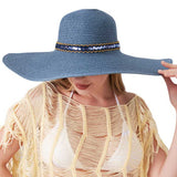 Sequin Band Pointed Straw Sun Hat - Madeline Love - Flyclothing LLC