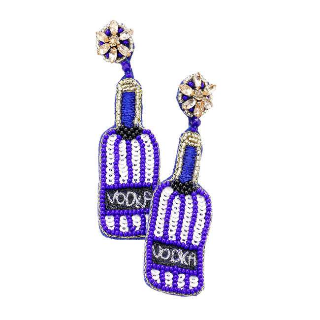 Sequin Vodka Dangle Earrings - Madeline Love - Flyclothing LLC