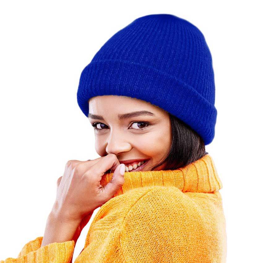 Solid Knit Beanie Hat - Madeline Love - Flyclothing LLC
