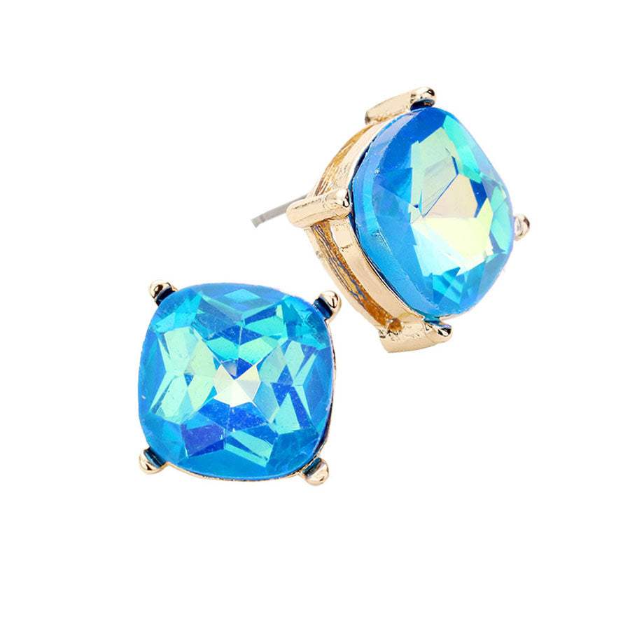 Square Stone Stud Earrings - Madeline Love - Flyclothing LLC