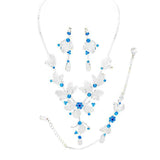 Stone Accented Metal Mesh Petal Jewelry Set - Madeline Love - Flyclothing LLC