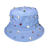 Stone Embellished Bucket Hat - Madeline Love - Flyclothing LLC