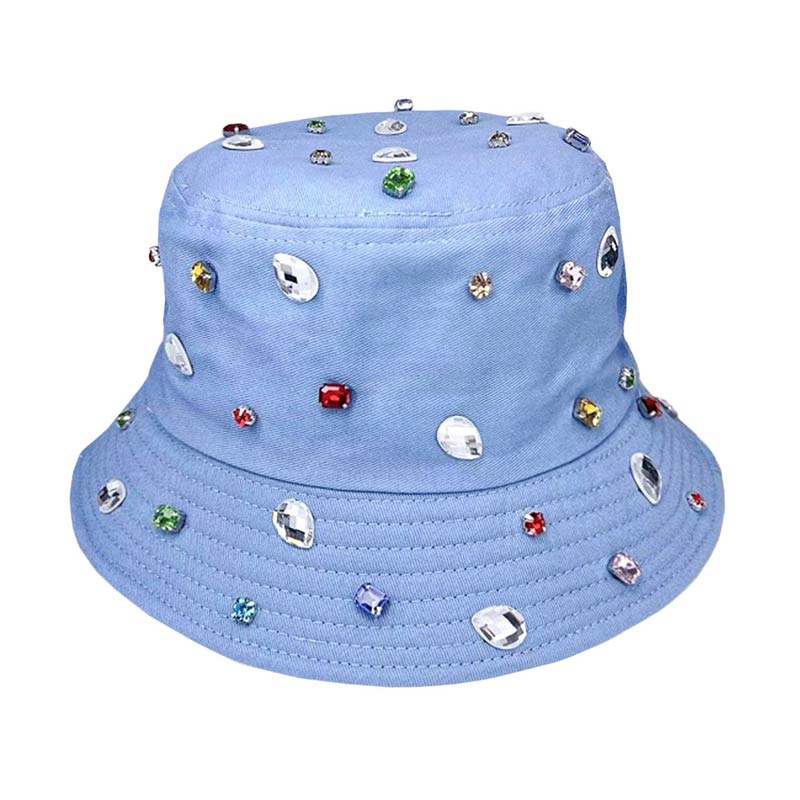Stone Embellished Bucket Hat - Madeline Love - Flyclothing LLC