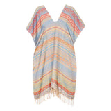 Stripe Tassel Kaftan Poncho - Madeline Love - Flyclothing LLC
