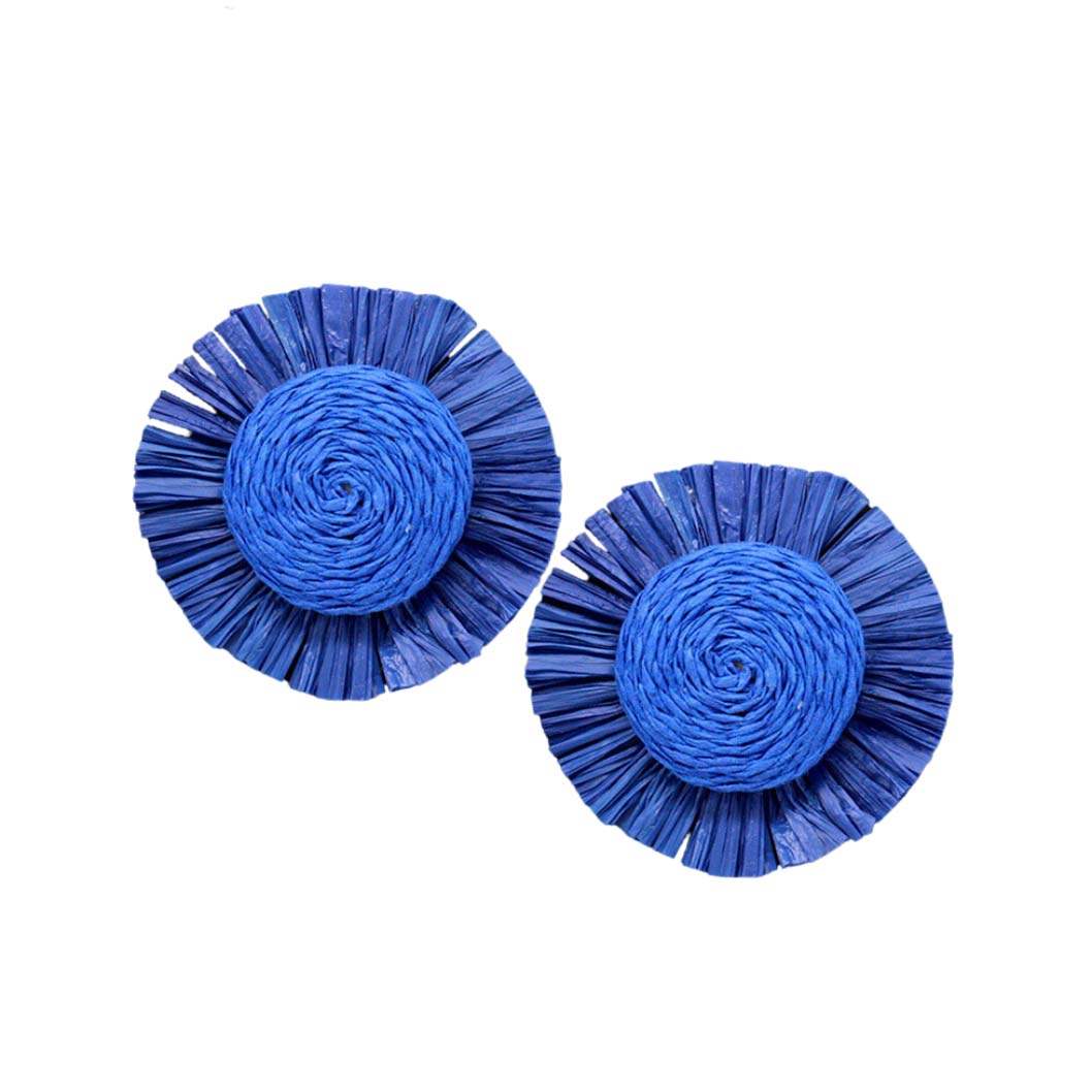 Swirl Raffia Centered Earrings - Madeline Love - Flyclothing LLC