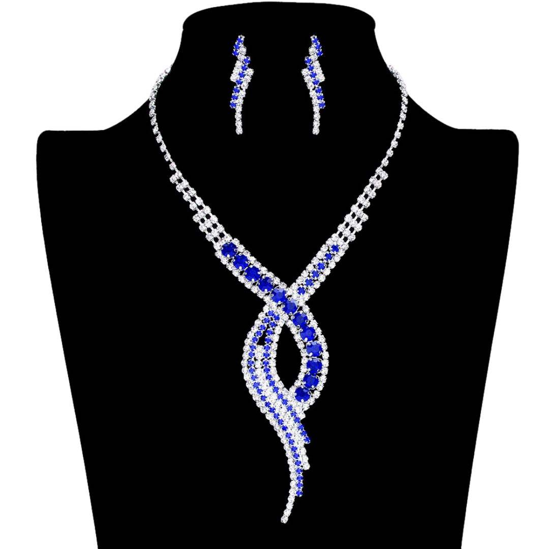 Swirl Rhinestone Pave Necklace - Madeline Love - Flyclothing LLC