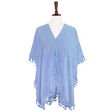 Tassel Trimmed Solid Cover Up - Madeline Love - Flyclothing LLC