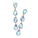 Teardrop Stone Link Dangle Evening Earrings - Madeline Love - Flyclothing LLC