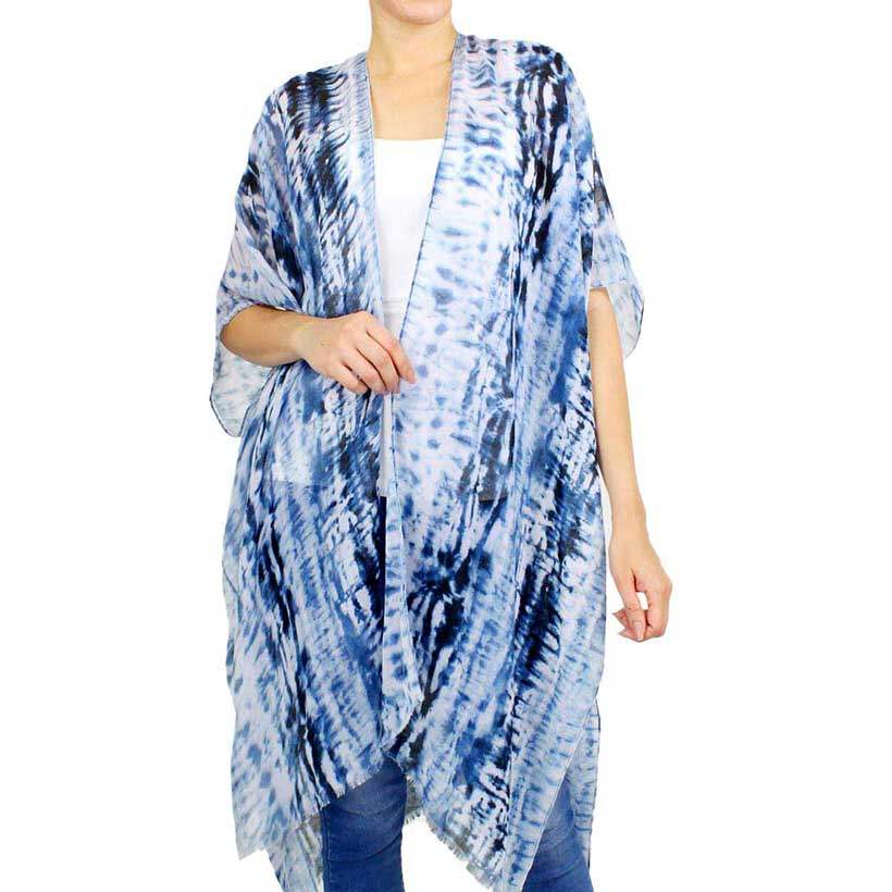 Tie Dye Cover Up Kimono Poncho - Madeline Love - Flyclothing LLC