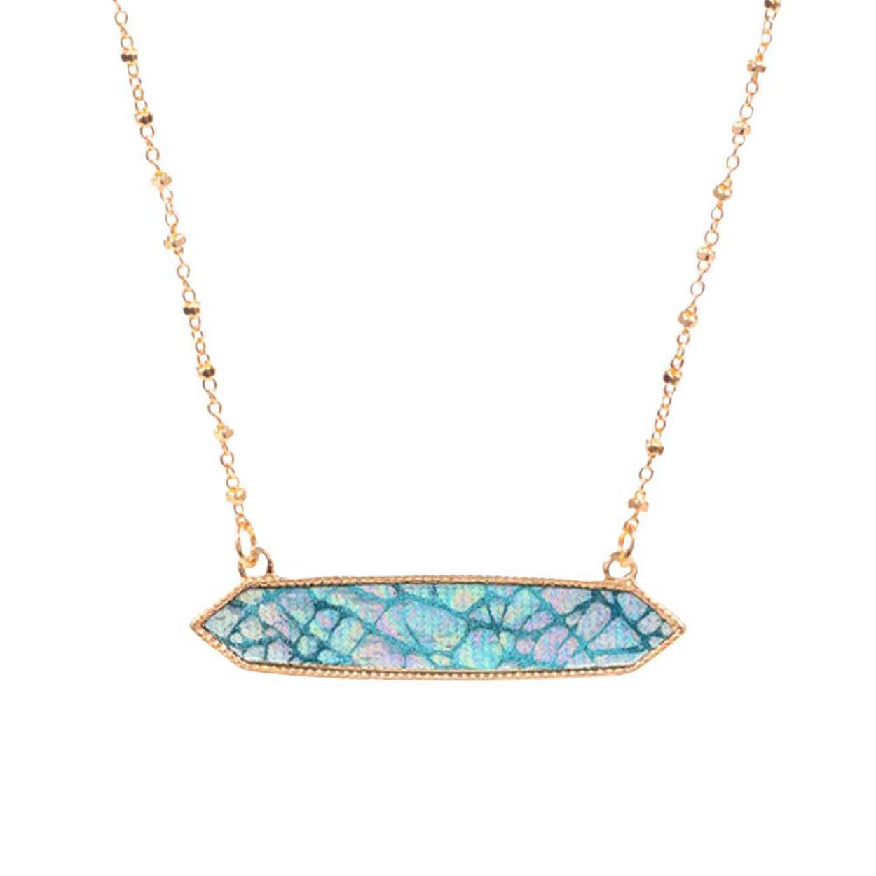 Trendy Patterned Hexagon Pendant Necklace - Madeline Love - Flyclothing LLC