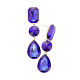 Triple Crystal Rhinestone Evening Earrings - Madeline Love - Flyclothing LLC
