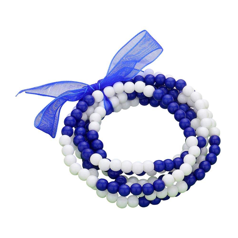 6PCS Game Day Beaded Stretch Bracelets - Madeline Love - Flyclothing LLC