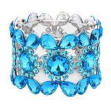 Teardrop Round Stone Stretch Evening Bracelet - Madeline Love - Flyclothing LLC
