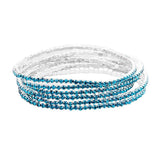 6PCS - Rhinestone Multi Layered Stretch Evening Bracelets - Madeline Love - Flyclothing LLC