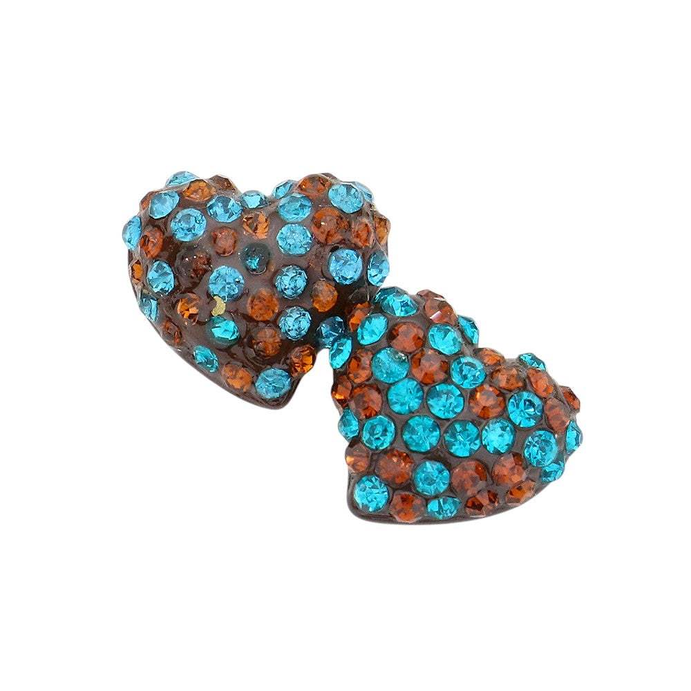 Crystal Pave Heart Stud Earrings - Madeline Love - Flyclothing LLC
