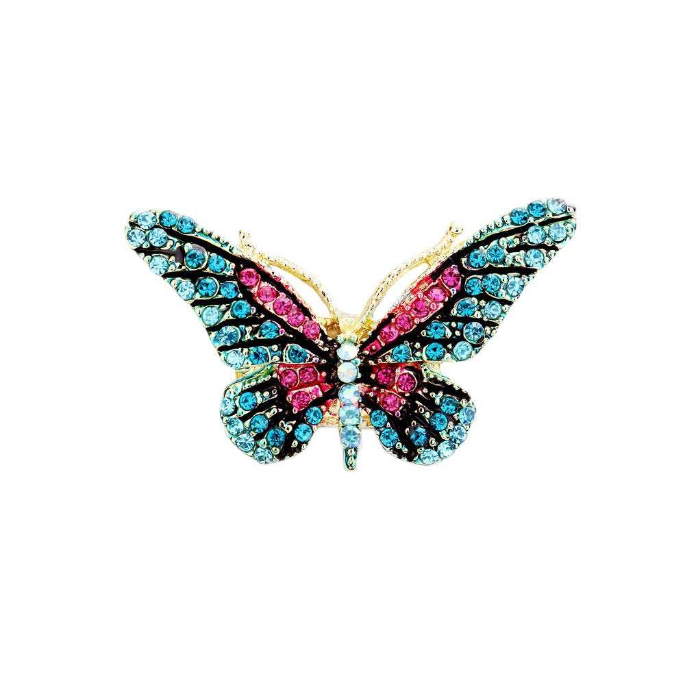 Crystal Pave Butterfly Stretch Ring - Madeline Love - Flyclothing LLC