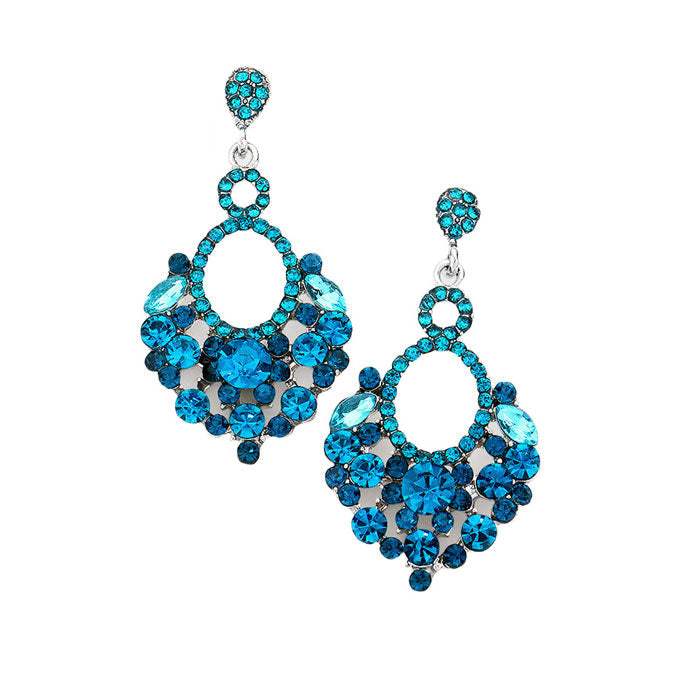 Marquise Crystal Chandelier Statement Evening Earrings - Madeline Love - Flyclothing LLC
