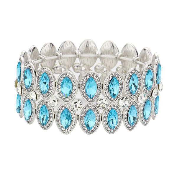 Marquise Stone Accented Stretch Evening Bracelet - Madeline Love - Flyclothing LLC