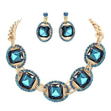 Pave Trim Glass Crystal Link Necklace - Madeline Love - Flyclothing LLC