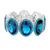 Rhinestone Trim Oval Crystal Stretch Evening Bracelet - Madeline Love - Flyclothing LLC