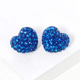 Crystal Pave Heart Stud Earrings - Madeline Love - Flyclothing LLC