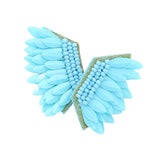 Felt Back Boho Fringe Beaded Earrings - Madeline Love - Flyclothing LLC