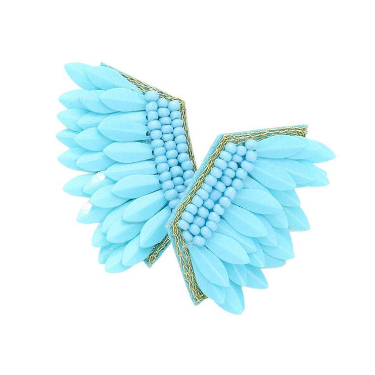 Felt Back Boho Fringe Beaded Earrings - Madeline Love - Flyclothing LLC