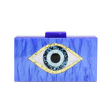 Glittered Evil Eye Celluloid Acetate Clutch Crossbody Bag - Madeline Love - Flyclothing LLC