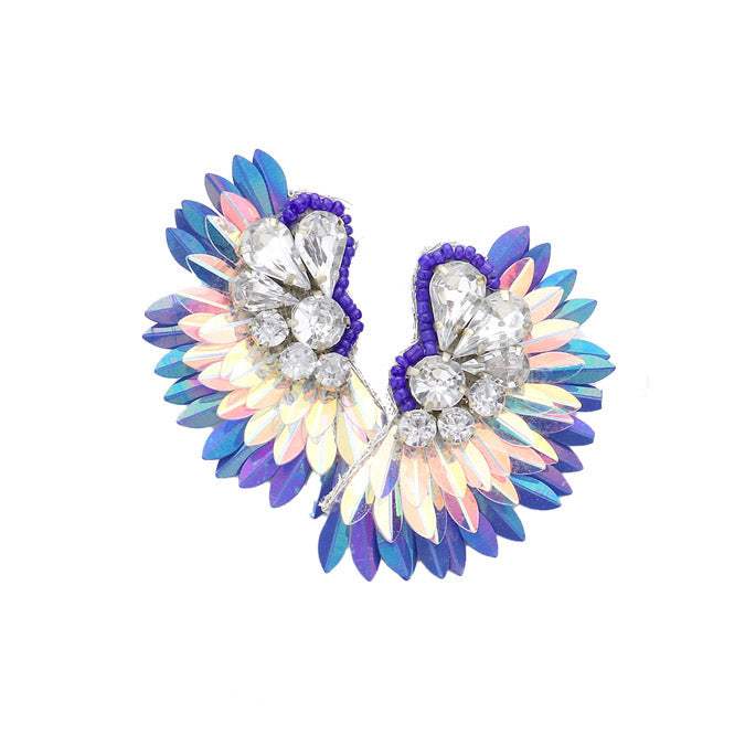 Felt Back Stone Embellished Boho Fringe Earrings - Madeline Love - Flyclothing LLC