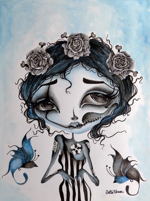 Black Market Art Company Blue Day of the Dead DG Print