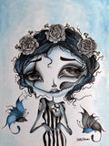 Black Market Art Company Blue Day of the Dead DG Print