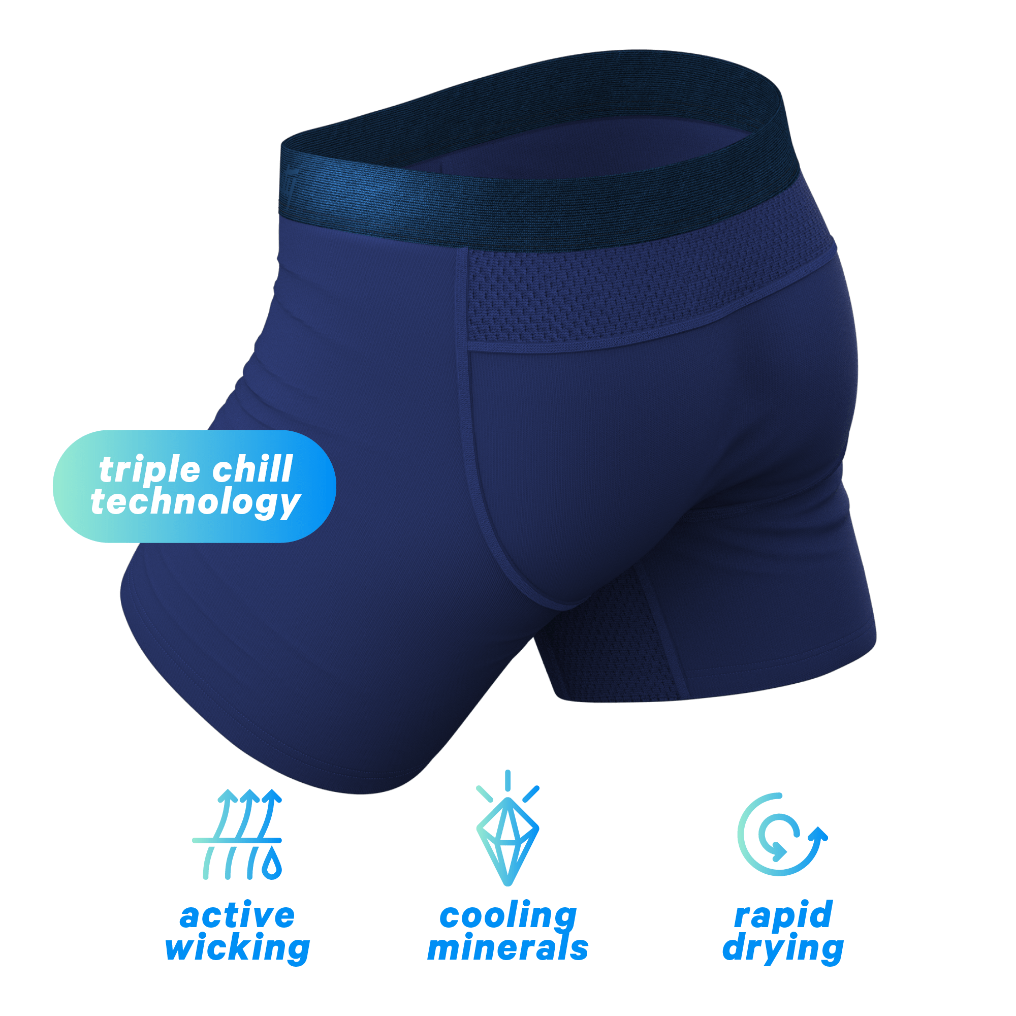 The Big Blue | Navy paradICE™ Cooling Ball Hammock® Underwear - Shinesty