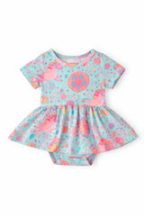 SALE Blue Retro Unicorns S/S Twirl Bodysuit - Mila & Rose ® - Flyclothing LLC