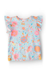 SALE Blue Retro Unicorns S/S Ruffle Tee - Mila & Rose ® - Flyclothing LLC