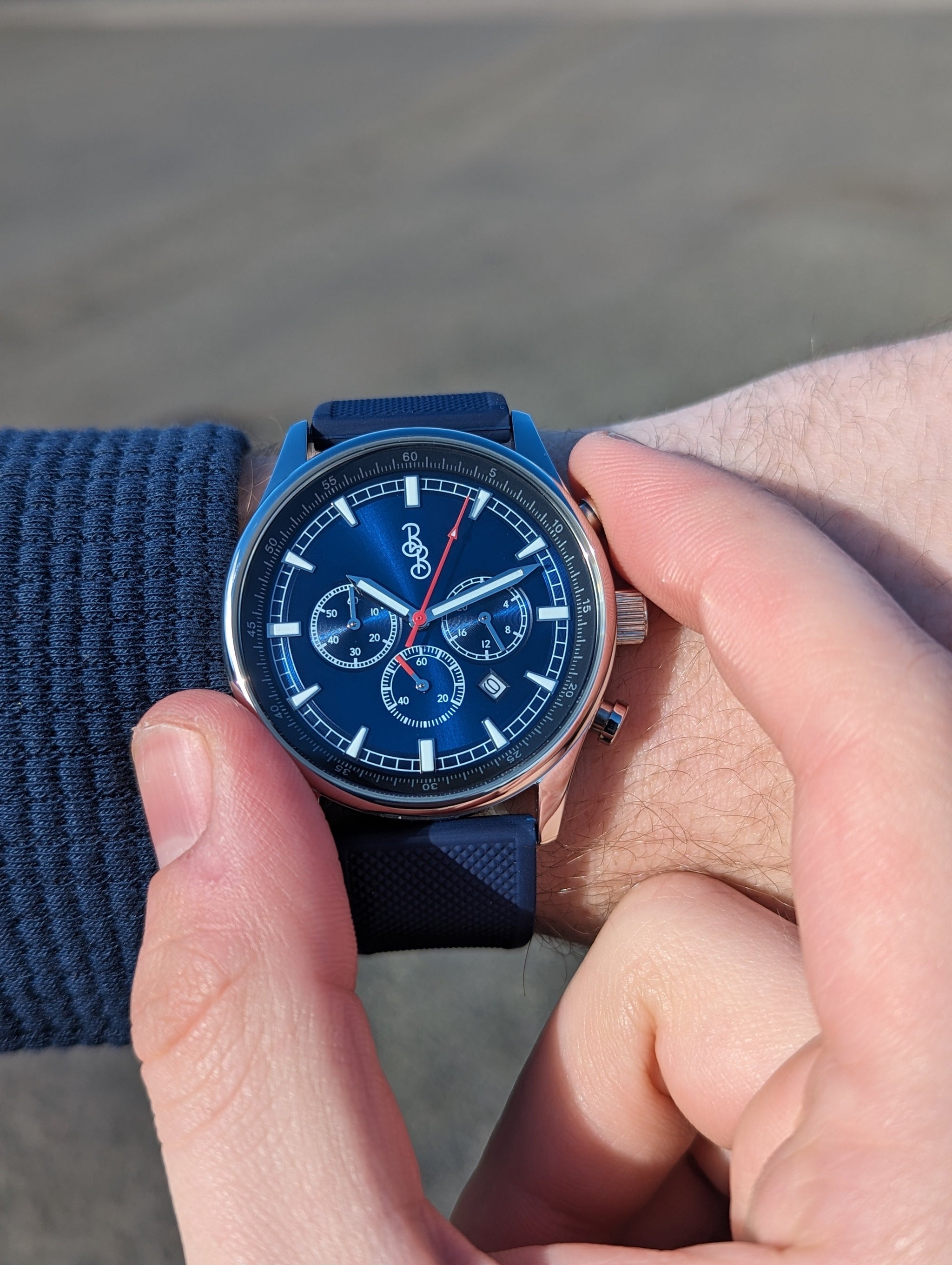 Blue Sport Chronograph - The Beyond Boring Watch Company - Flyclothing LLC