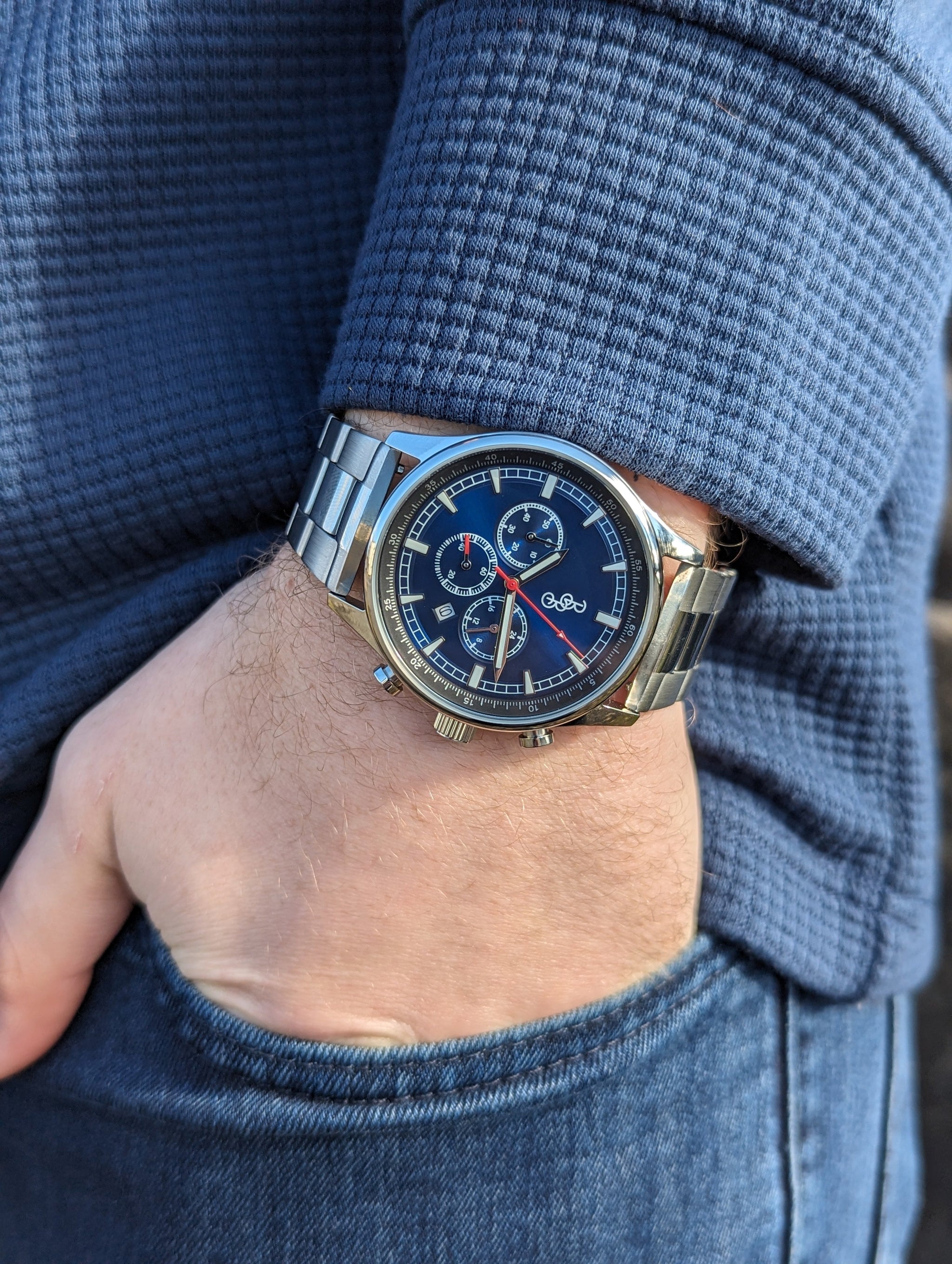 Blue Sport Chronograph - The Beyond Boring Watch Company - Flyclothing LLC
