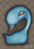 Black Market Art Company Blue Swan Print