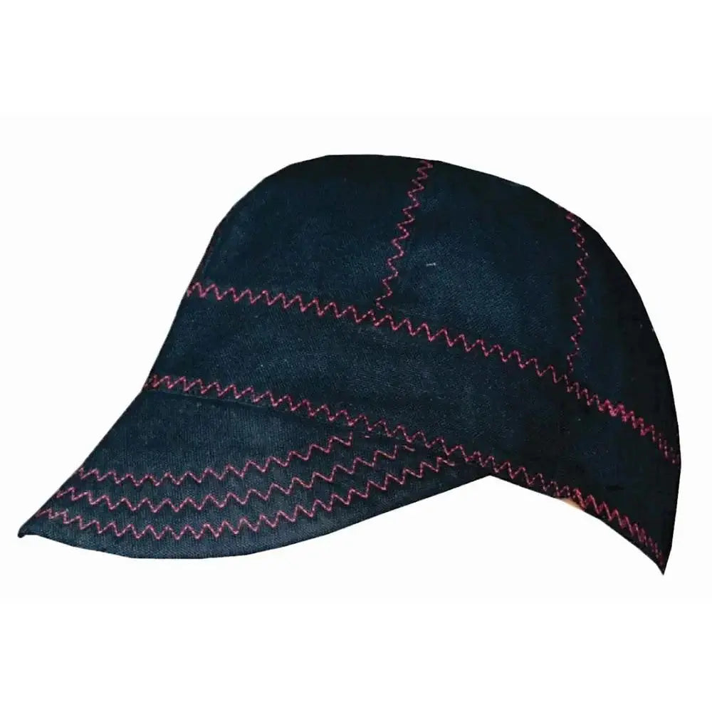 Blue & Red Mens Textile Welder Cap - Unik Just for Bikers - Flyclothing LLC
