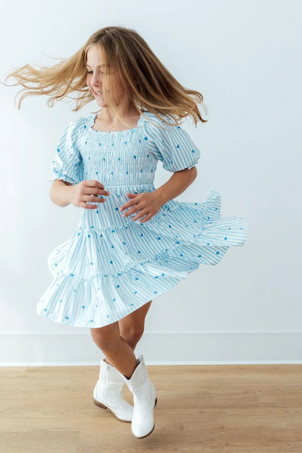Blueberry Kisses Smocked Ruffle Dress - Mila & Rose ® - Flyclothing LLC