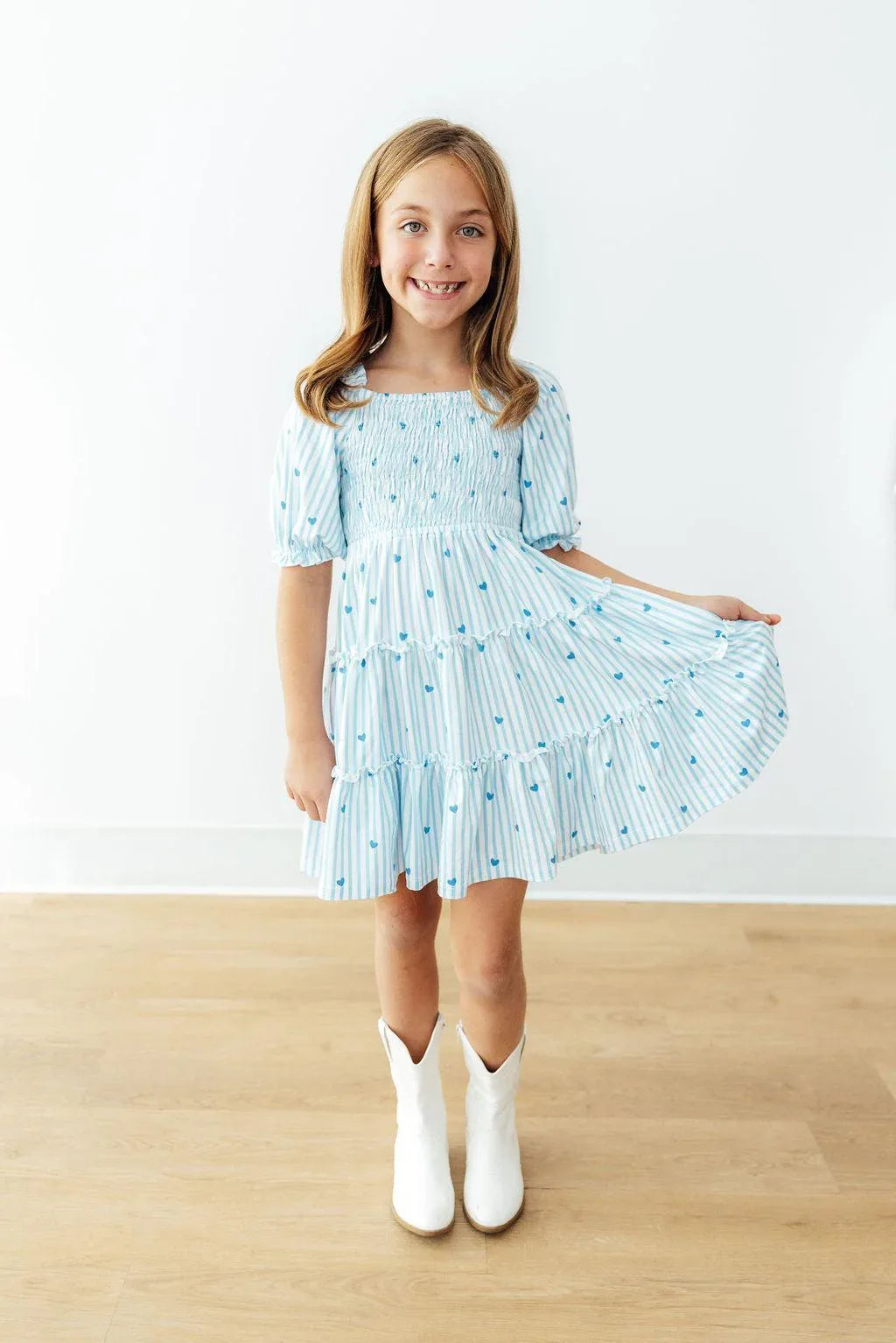 Blueberry Kisses Smocked Ruffle Dress - Mila & Rose ® - Flyclothing LLC