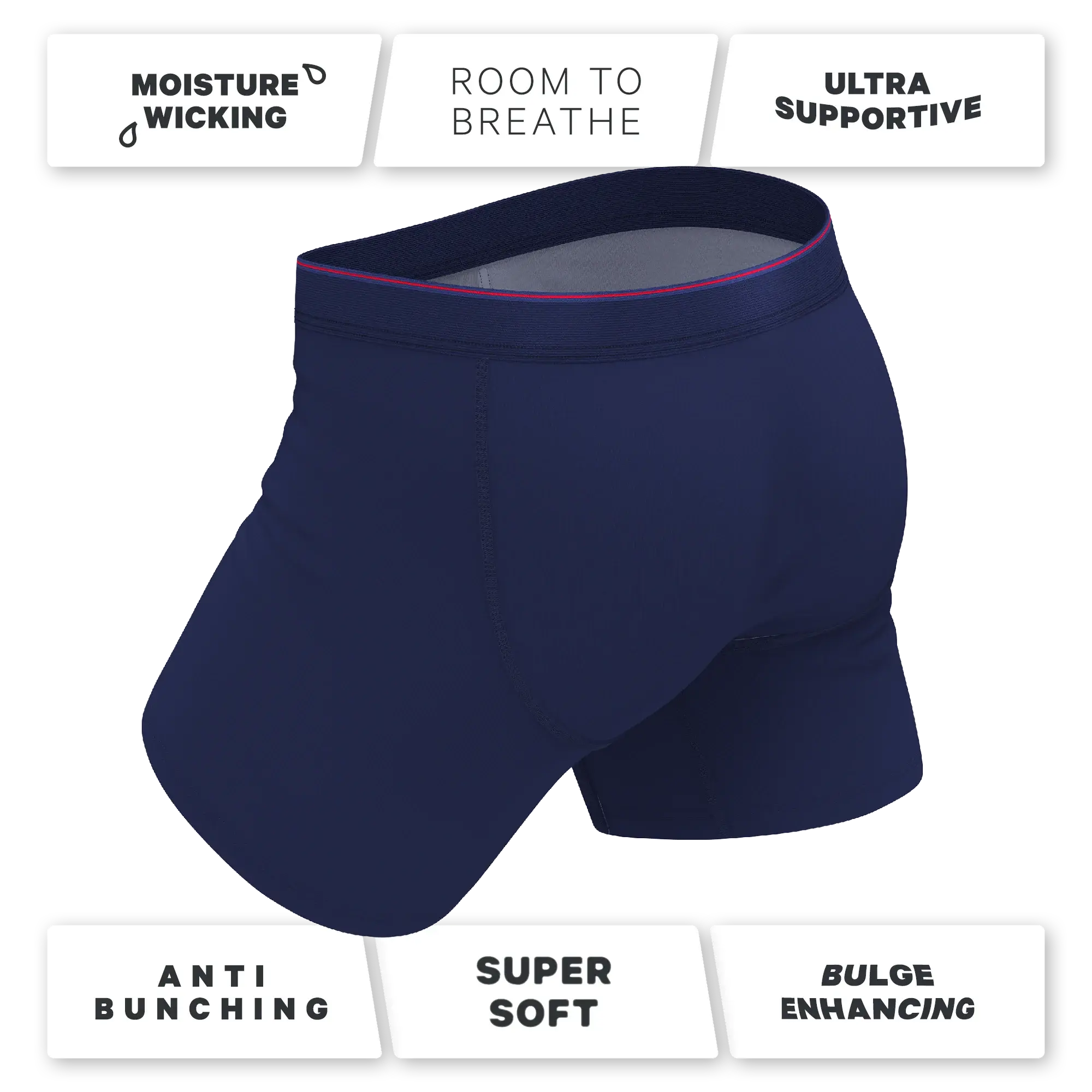 The Blueberry Pie | Red Tip Navy Ball Hammock® Pouch Underwear - Shinesty - Flyclothing LLC