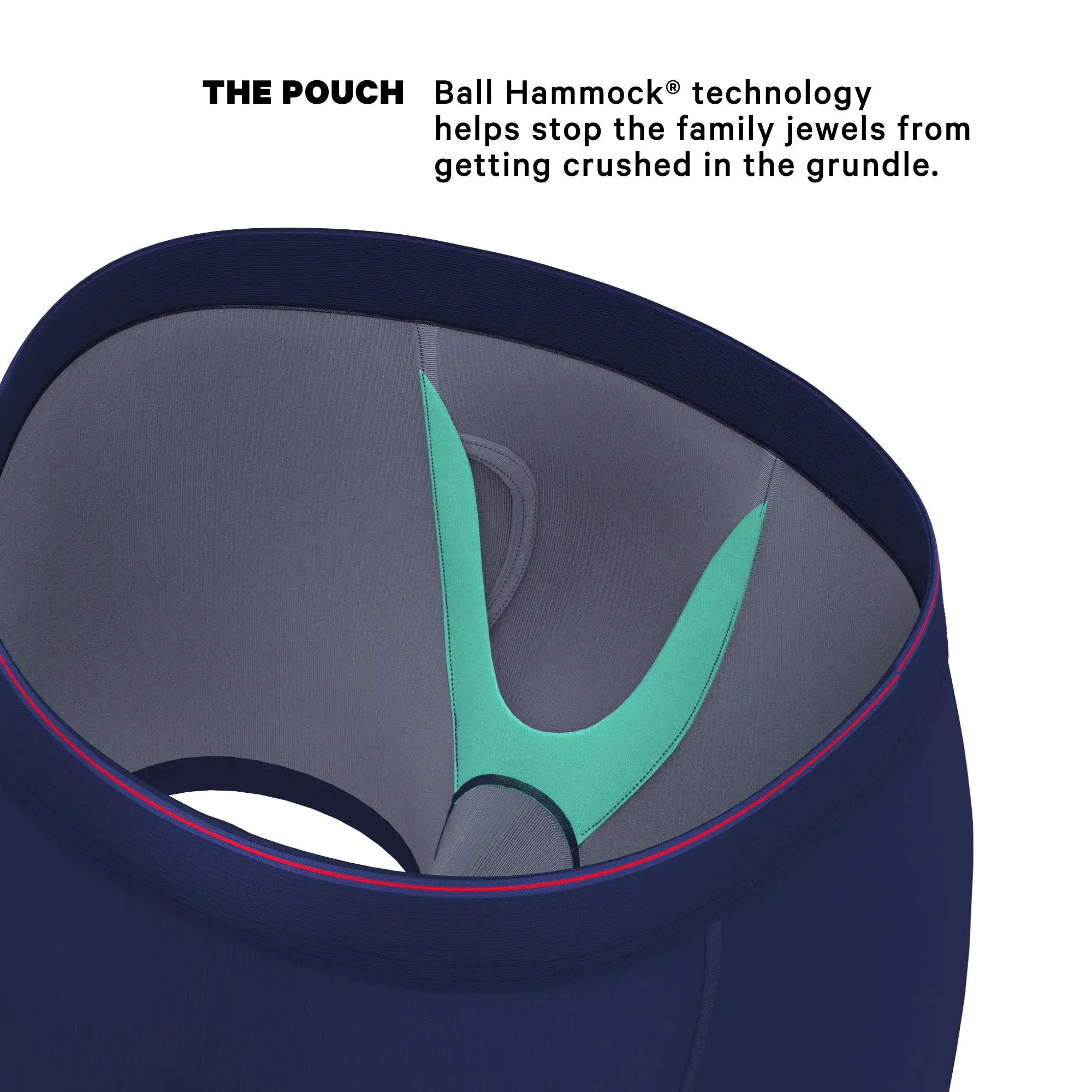 The Blueberry Pie | Red Tip Navy Ball Hammock® Pouch Underwear With Fly - Shinesty - Flyclothing LLC