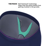 The Blueberry Pie | Red Tip Navy Long Leg Ball Hammock® Pouch Underwear With Fly - Shinesty - Flyclothing LLC