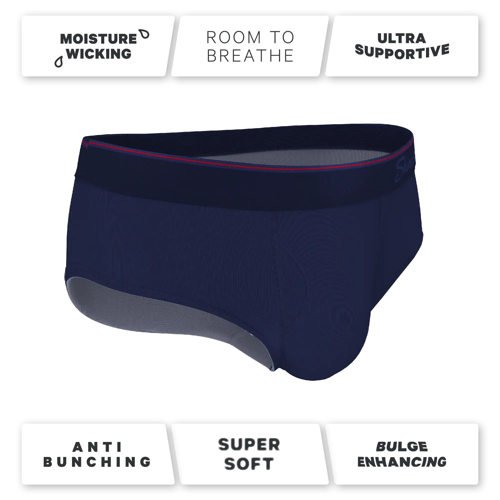 The Blueberry Pie | Red Tip Navy Ball Hammock® Pouch Underwear Briefs - Shinesty - Flyclothing LLC