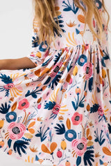 Blush Peony 3/4 Sleeve Pocket Twirl Dress - Mila & Rose ® - Flyclothing LLC
