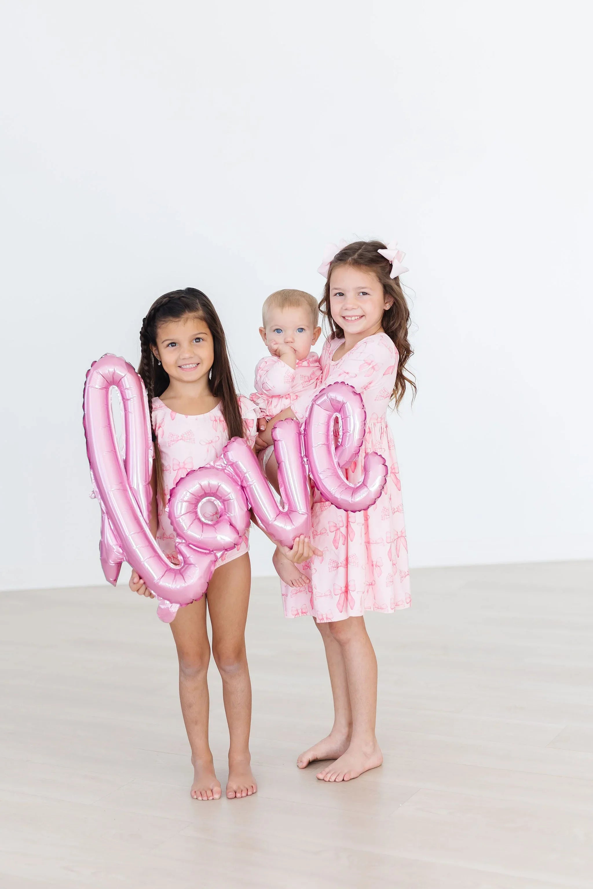 Blushing Bows 3/4 Sleeve Pocket Twirl Dress - Mila & Rose ® - Flyclothing LLC